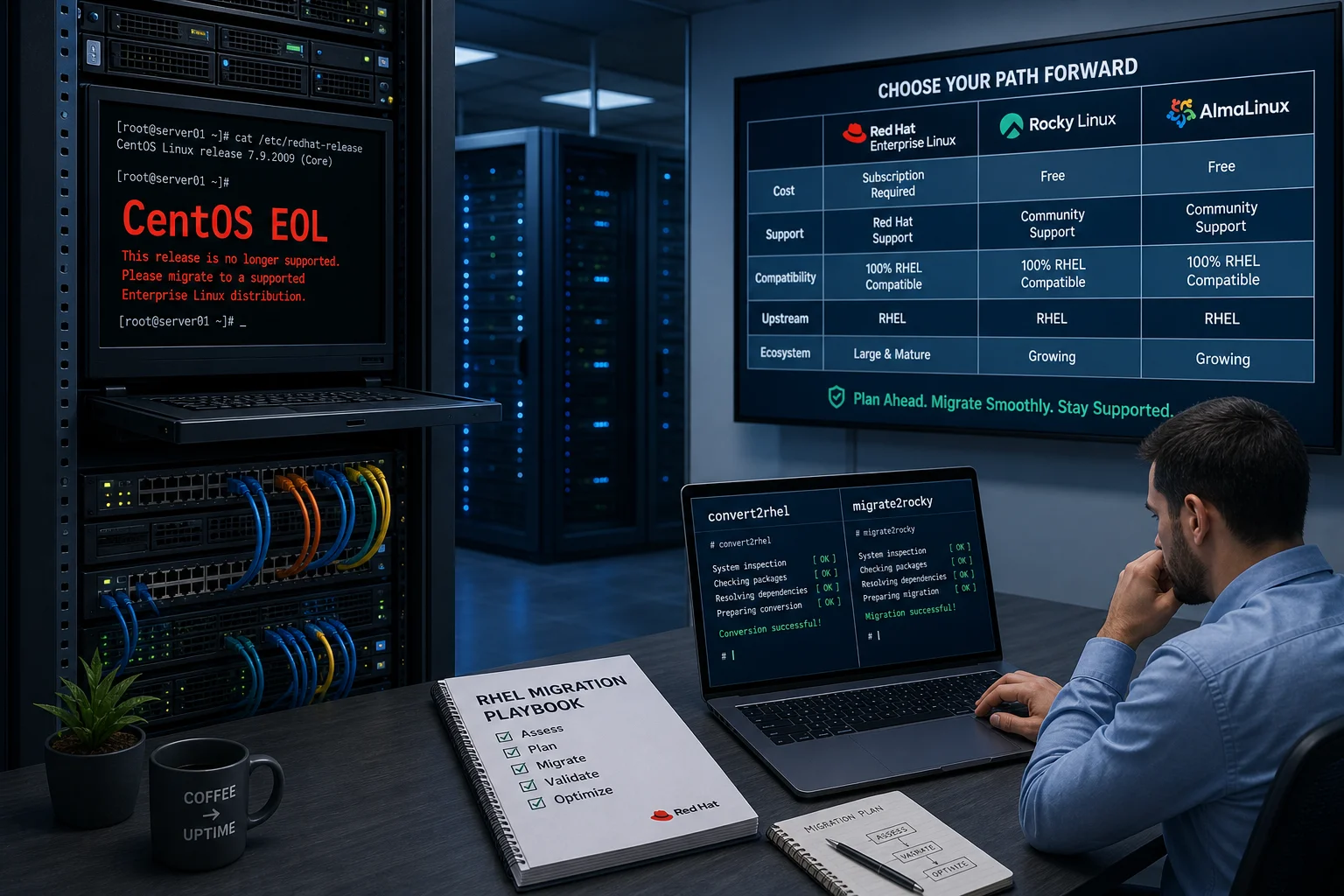 CentOS vs RHEL vs Rocky Linux: Enterprise Migration Guide (2026)