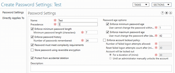 set up a new password policy gpo