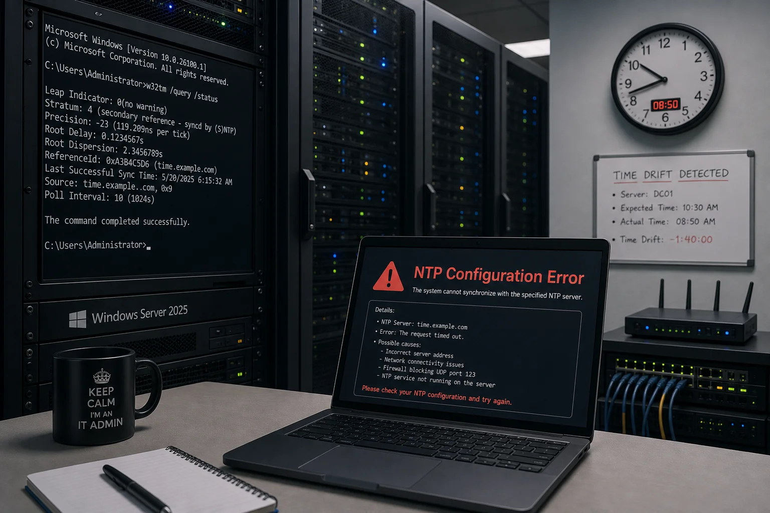 Fix Windows Server 2025 NTP Configuration and Time Sync Issues