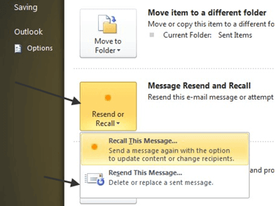 sent messages vs sent in outlook for mac