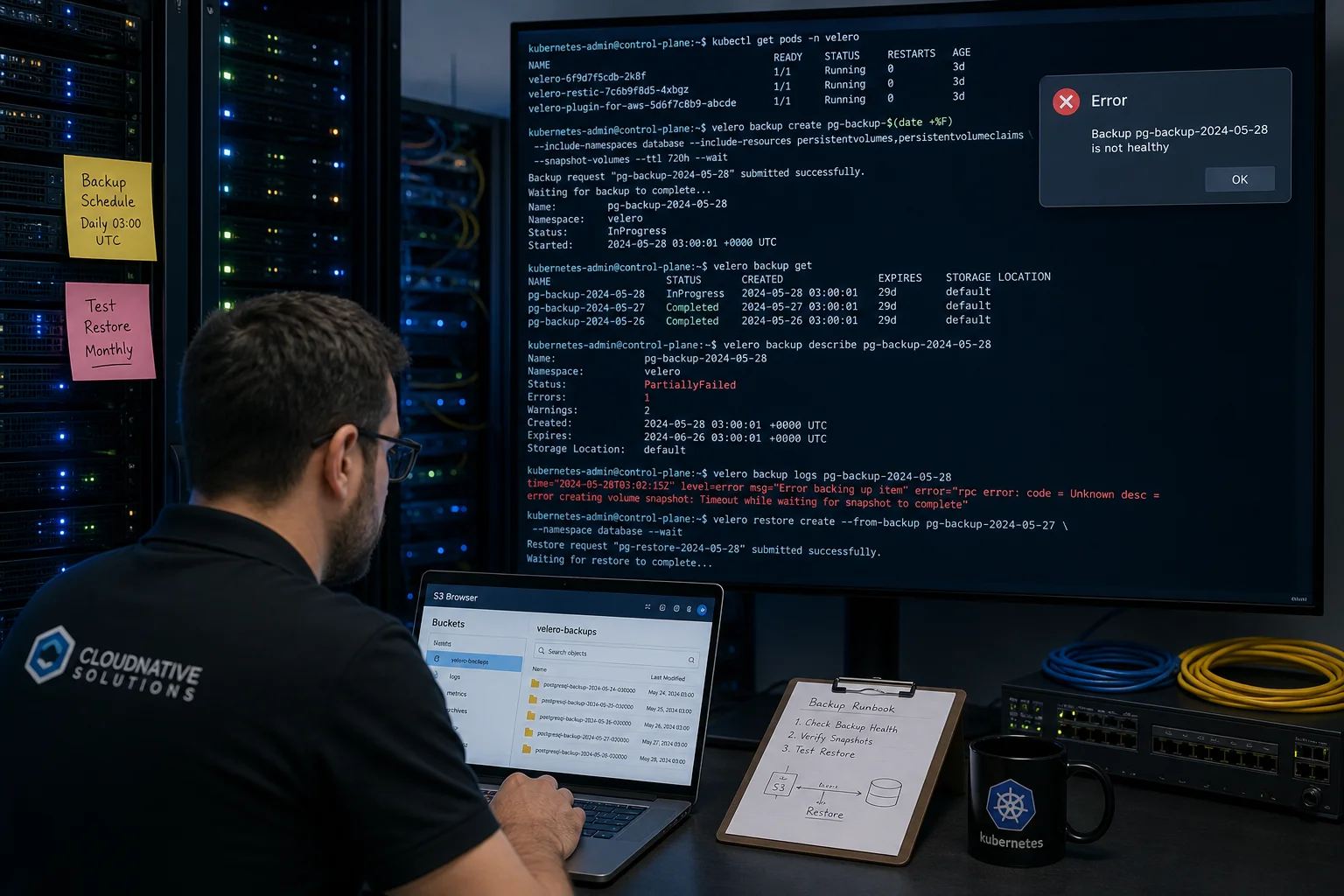 PostgreSQL Kubernetes Backup with Velero: Scheduled Backups and Tested Restores (2026 Guide)