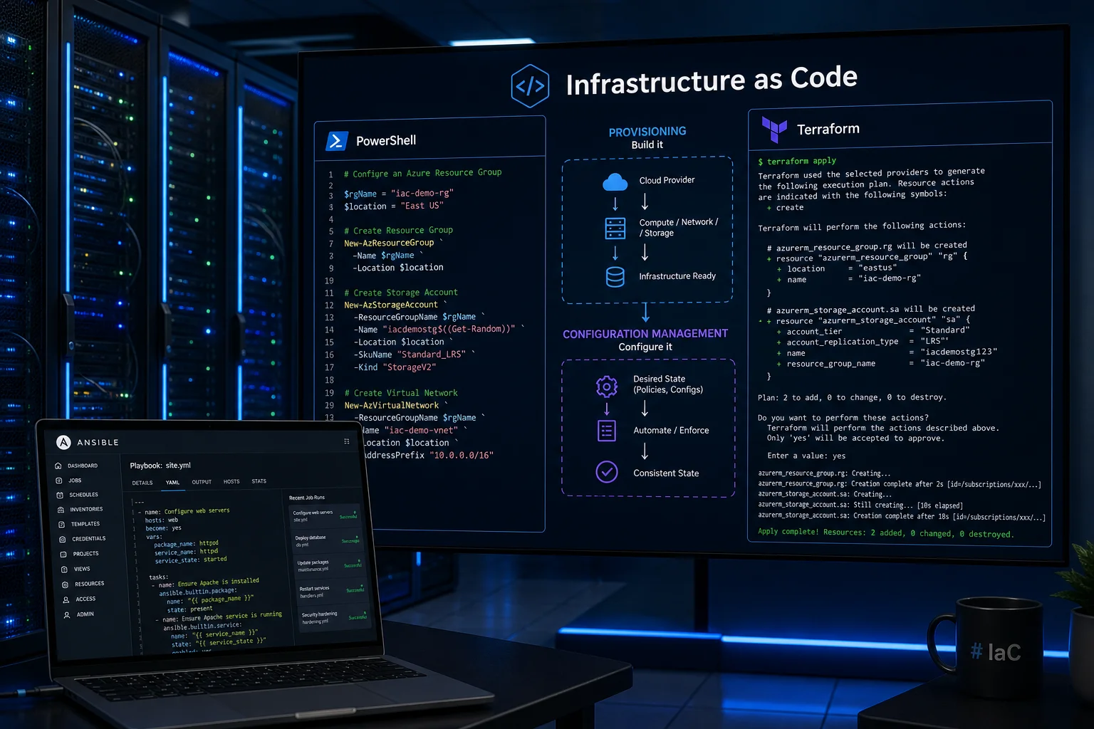 PowerShell DSC vs Ansible vs Terraform: Infrastructure as Code Comparison (2026)