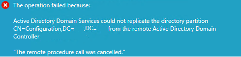 remote procedure call was cancelled
