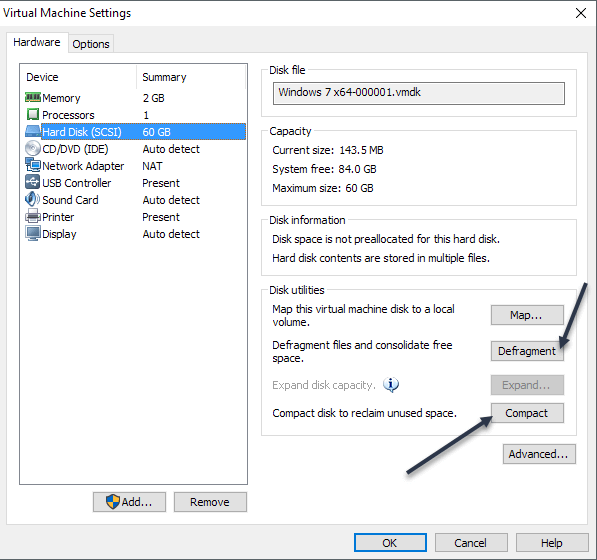 Reduce the Size of Virtual Machine Disk in VMware Workstation image 5